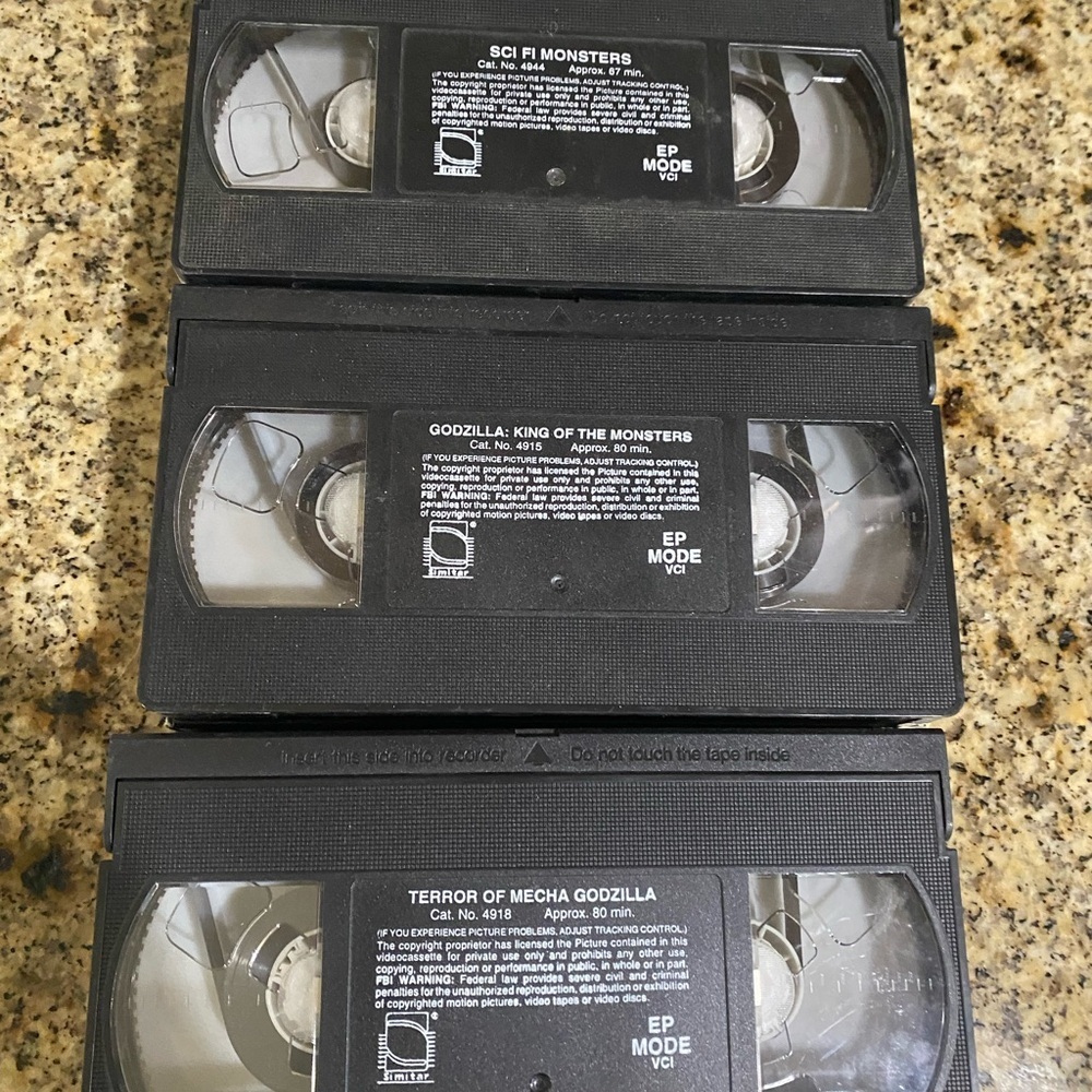 3 VTG Godzilla VHS King of Monsters 1956 Terror of Megagodzilla SciFi Monsters - Picture 16 of 16
